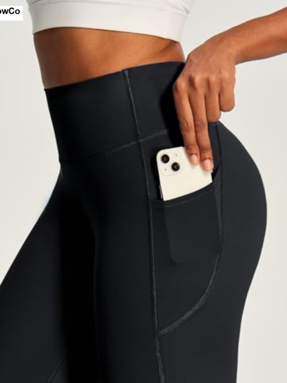 Butt Lifting Wide Leg Yoga Pants with Pockets High Rise - Picture 3 of 6